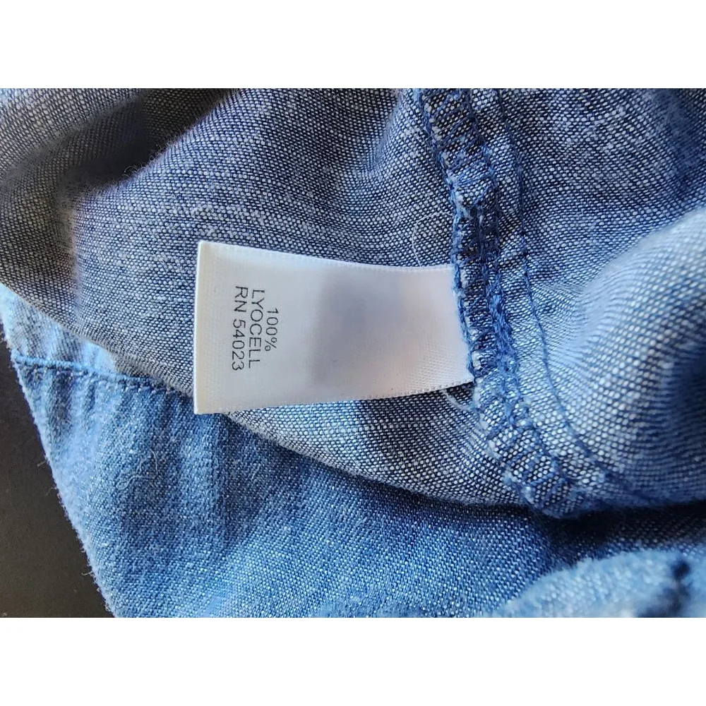 Women's Banana Republic Denim Dress Size 00 Petite Blue - Picture 6 of 6